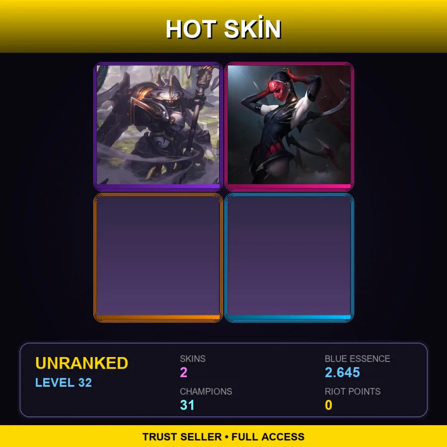 LAS | Lv32 | Unranked | 2 Skin | 31 Champ — LoL account
