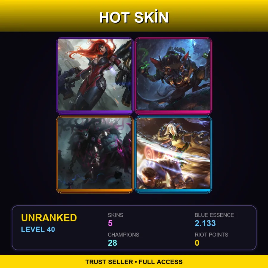 LAN | Lv40 | Unranked | 5 Skin | 28 Champ