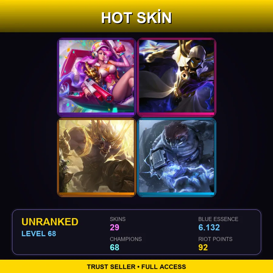 EUNE | Lv68 | Unranked | 29 Skin | 68 Champ — Celestine Soraka