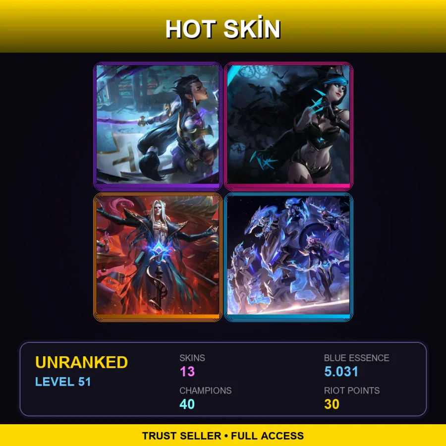 EUNE | Lv51 | Unranked | 13 Skin | 40 Champ