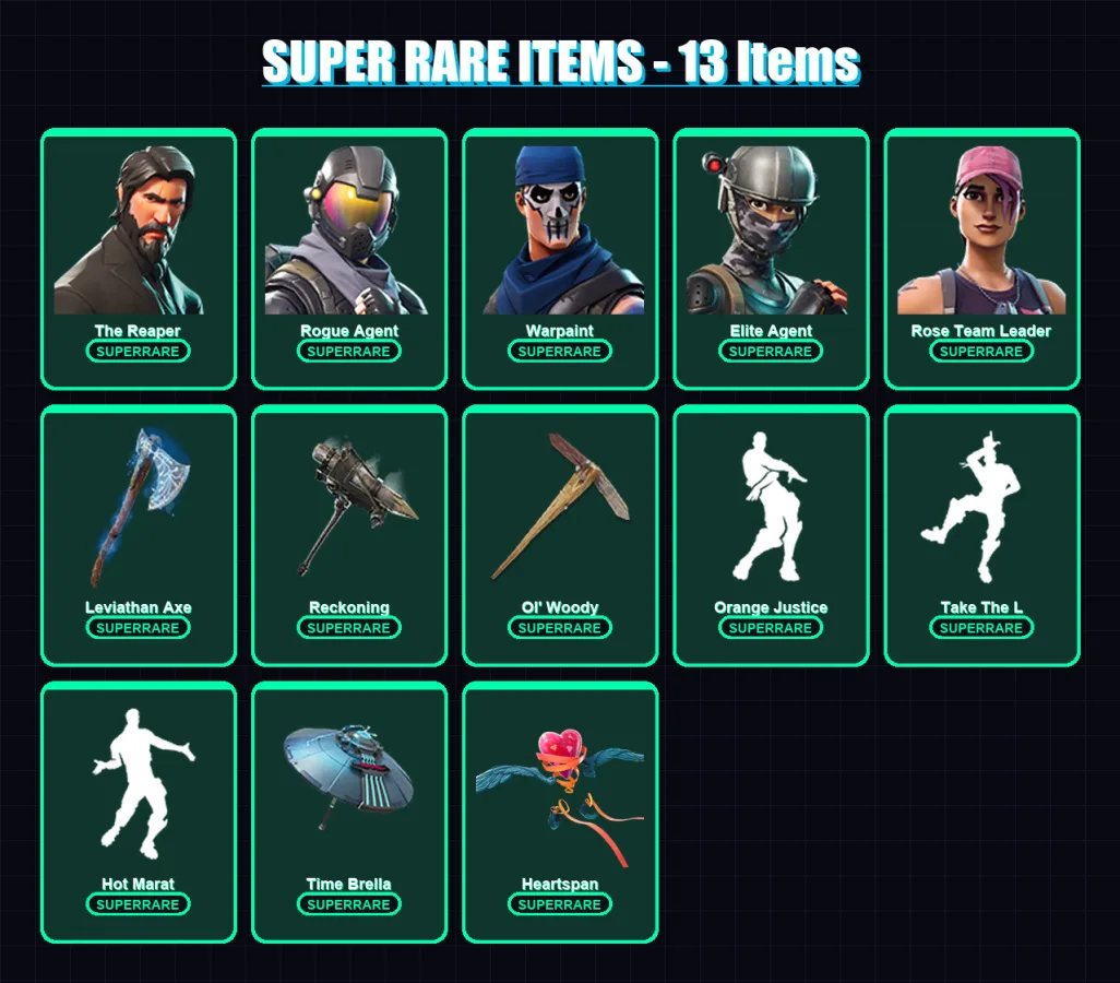 [SWITCH/PSN/PC] | The Reaper | Rogue Agent | Warpaint | Elite Agent | Rose Team Leader | 145 skin | 155 pickaxe | 137 emote | 142 glider | Lv2158 — Fortnite account