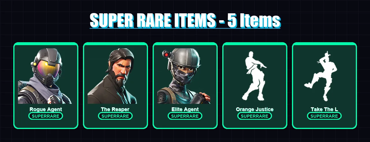 [PC/XBOX/PSN] | Rogue Agent | The Reaper | Elite Agent | The Visitor | Valor | 20 skin | 12 pickaxe | 30 emote | 14 glider | Lv203