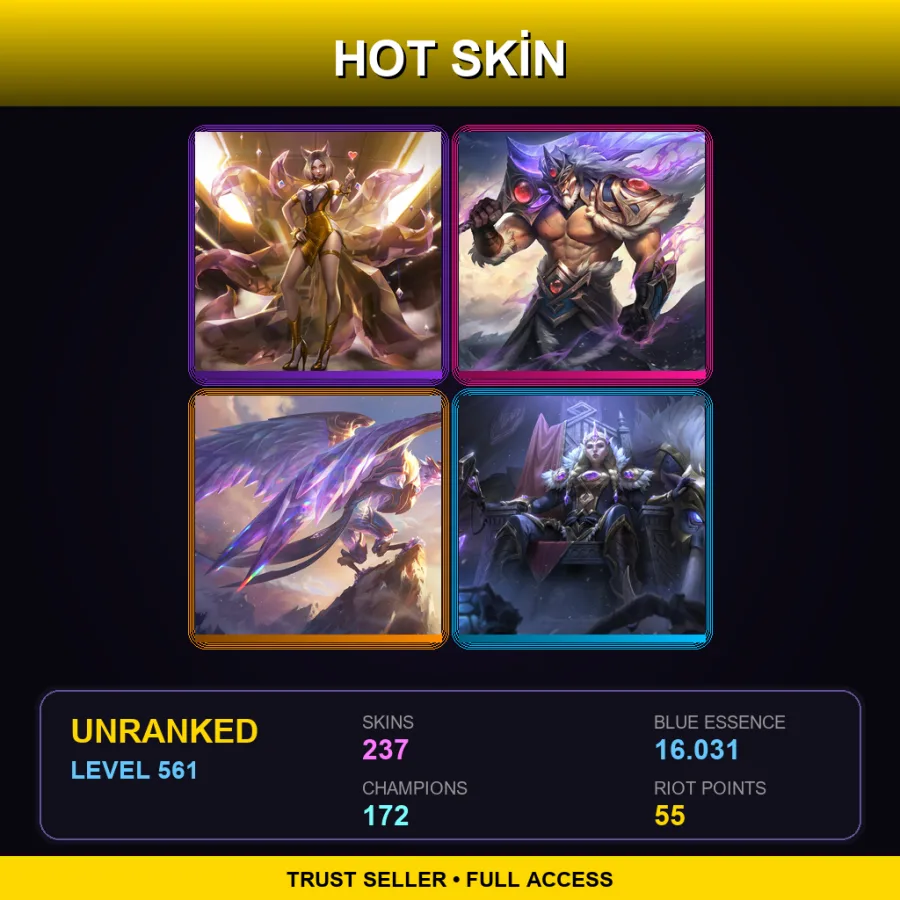 BR | Lv561 | Unranked | 237 Skin | 172 Champ