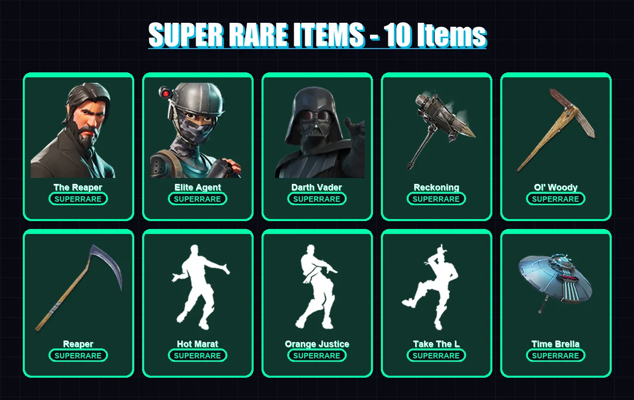 [PS4/PS5/PC] | The Reaper | Elite Agent | Darth Vader | Backlash | Malik | 115 skin | 127 pickaxe | 102 emote | 123 glider | Lv1651