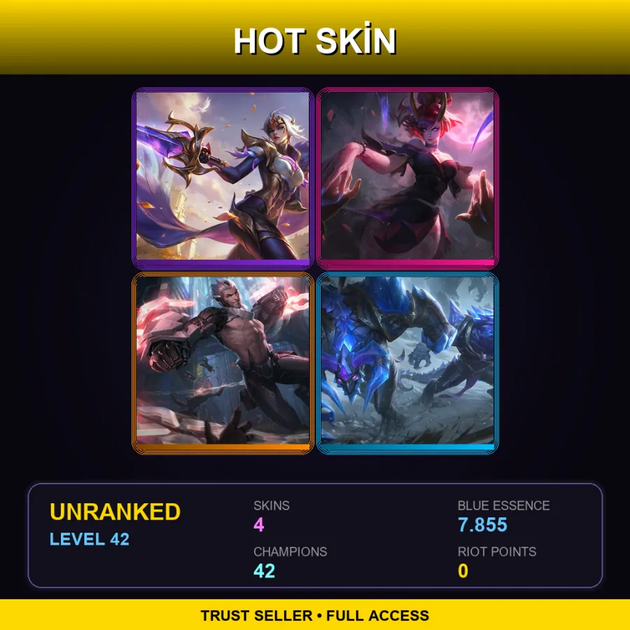 LAS | Lv42 | Unranked | 4 Skin | 42 Champ — Blackfrost Renekton