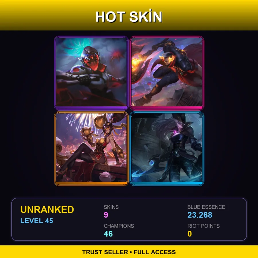 LAS | Lv45 | Unranked | 9 Skin | 46 Champ