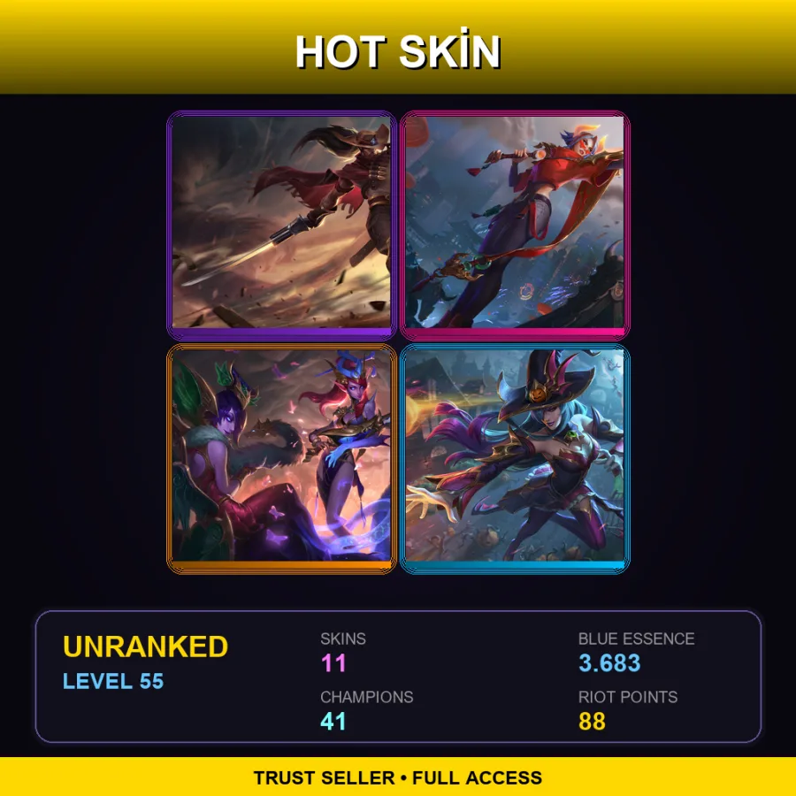 EUNE | Lv55 | Unranked | 11 Skin | 41 Champ
