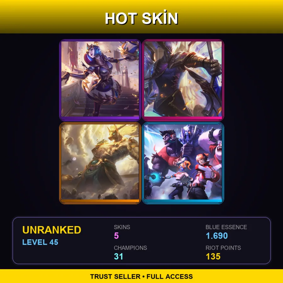 BR | Lv45 | Unranked | 5 Skin | 31 Champ