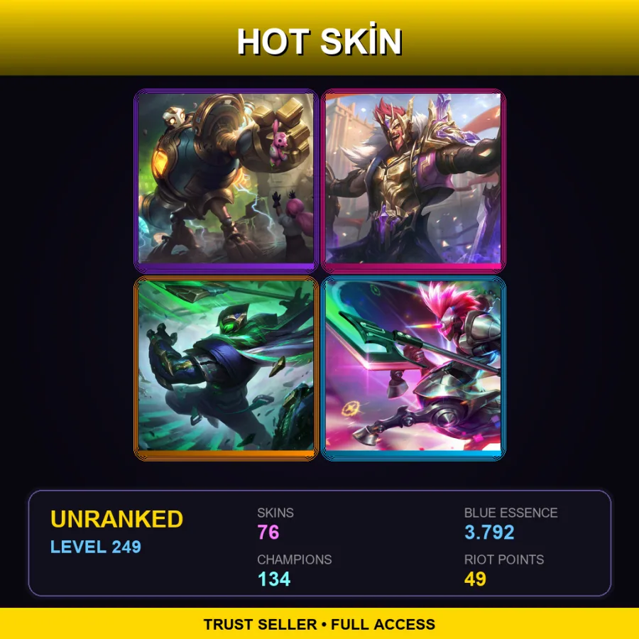 LAN | Lv249 | Unranked | 76 Skin | 134 Champ — Worlds 2015 Kalista