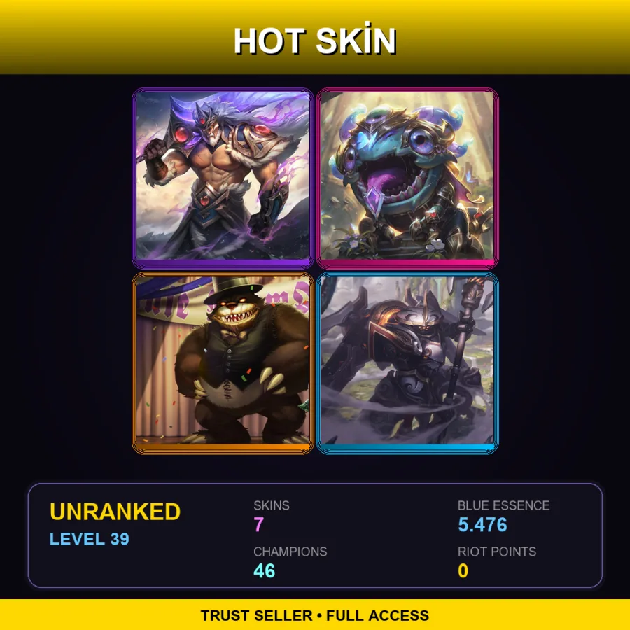 TR | Lv39 | Unranked | 7 Skin | 46 Champ with Sivir
