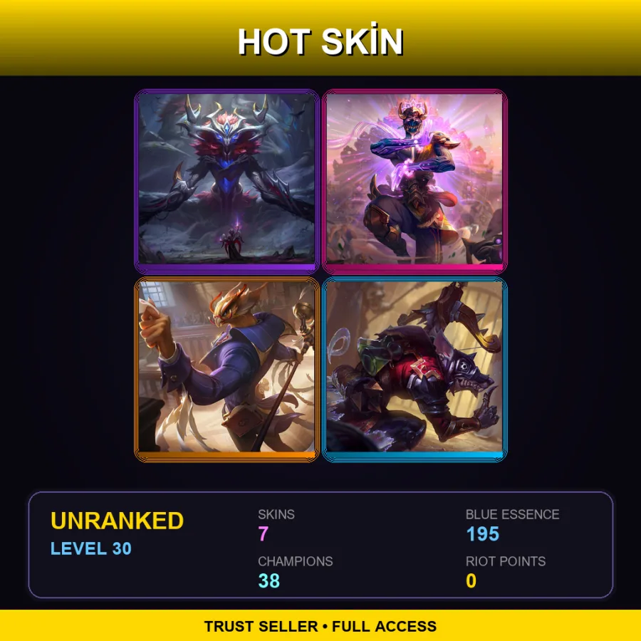 EUNE | Lv30 | Unranked | 7 Skin | 38 Champ