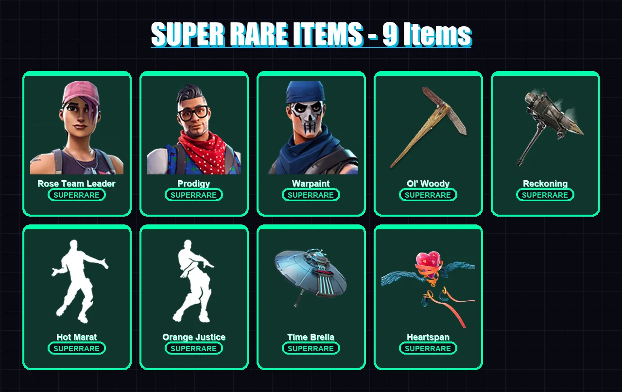 [PS4/PS5/XBOX/PC] | Rose Team Leader | Prodigy | Warpaint | Zenith | Drift | 53 skin | 75 pickaxe | 86 emote | 88 glider | Lv1360