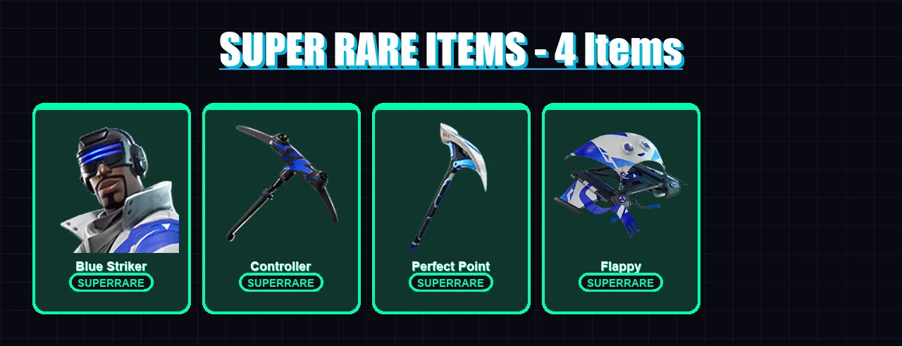 [PS4/PS5/XBOX/PC] | Blue Striker | Fade | Deadpool | Snap | Gear Specialist Maya | 24 skin | 41 pickaxe | 22 emote | 30 glider | Lv408
