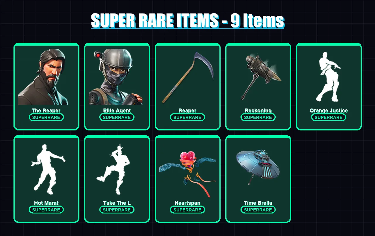 [PC] | The Reaper | Elite Agent | Hybrid | Lynx | Valor | 75 skin | 67 pickaxe | 70 emote | 71 glider | Lv1014