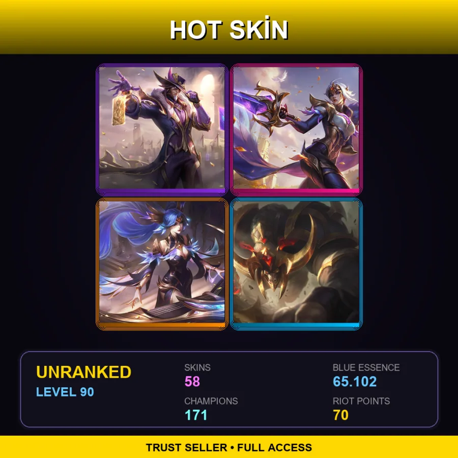 VN | Lv90 | Unranked | 58 Skin | 171 Champ — Chosen Master Yi