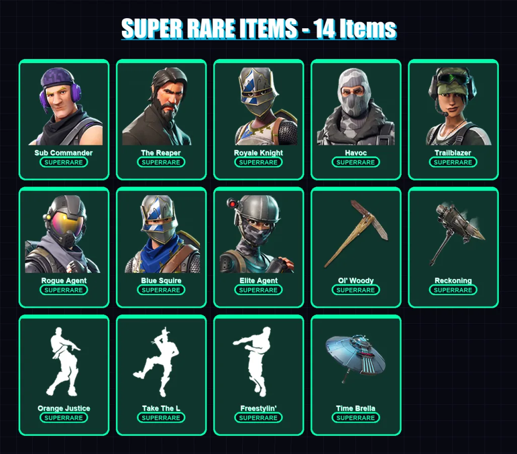 [PC/XBOX/PSN] | Sub Commander | The Reaper | Royale Knight | Havoc | Trailblazer | 83 skin | 75 pickaxe | 73 emote | 76 glider | Lv1152 — Fortnite account