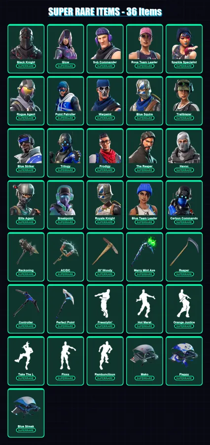 [PC/XBOX/PSN] | OG Ghoul Trooper | Black Knight | Glow | Sub Commander | Rose Team Leader | 186 skin | 124 pickaxe | 103 emote | 104 glider | Lv1316 — Fortnite account