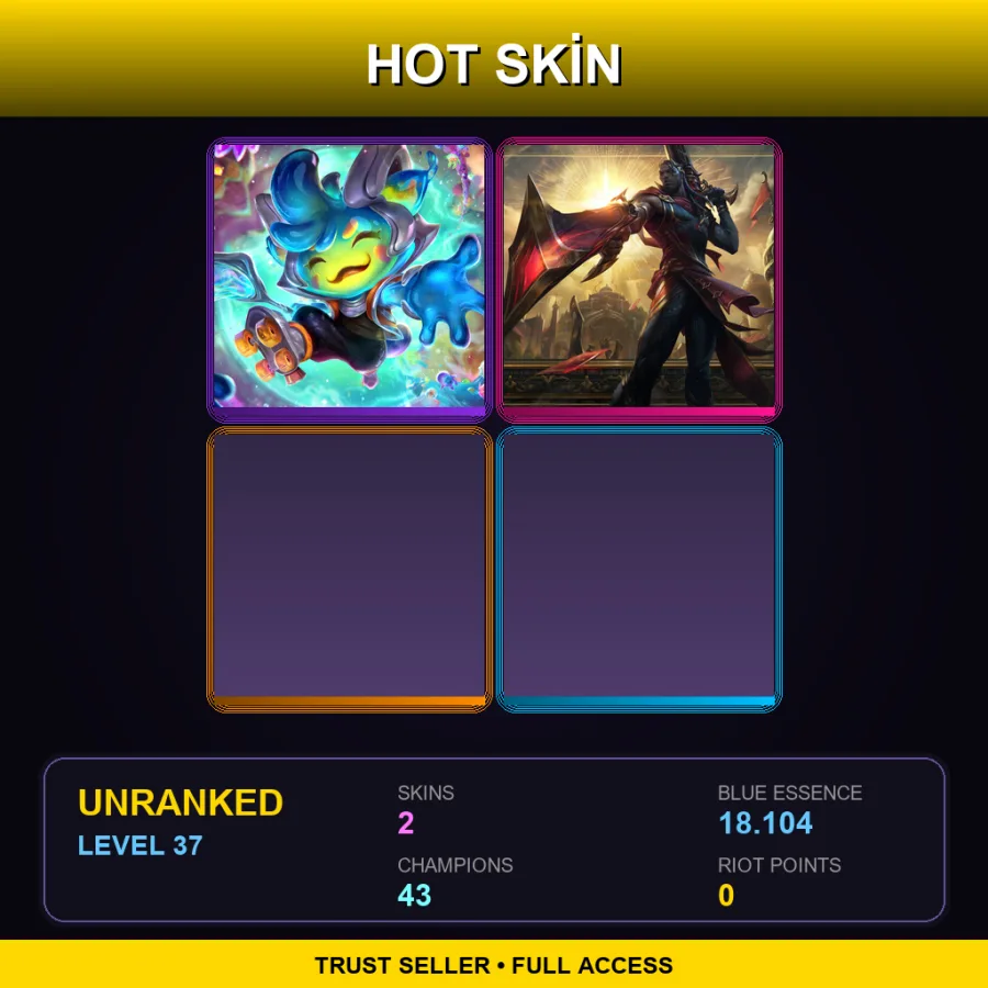 LAN | Lv37 | Unranked | 2 Skin | 43 Champ