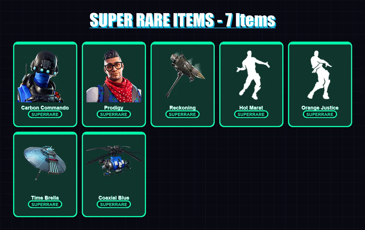 [PC] | Carbon Commando | Prodigy | Luxe | Sentinel | Deadpool | 67 skin | 77 pickaxe | 101 emote | 66 glider | Lv1047