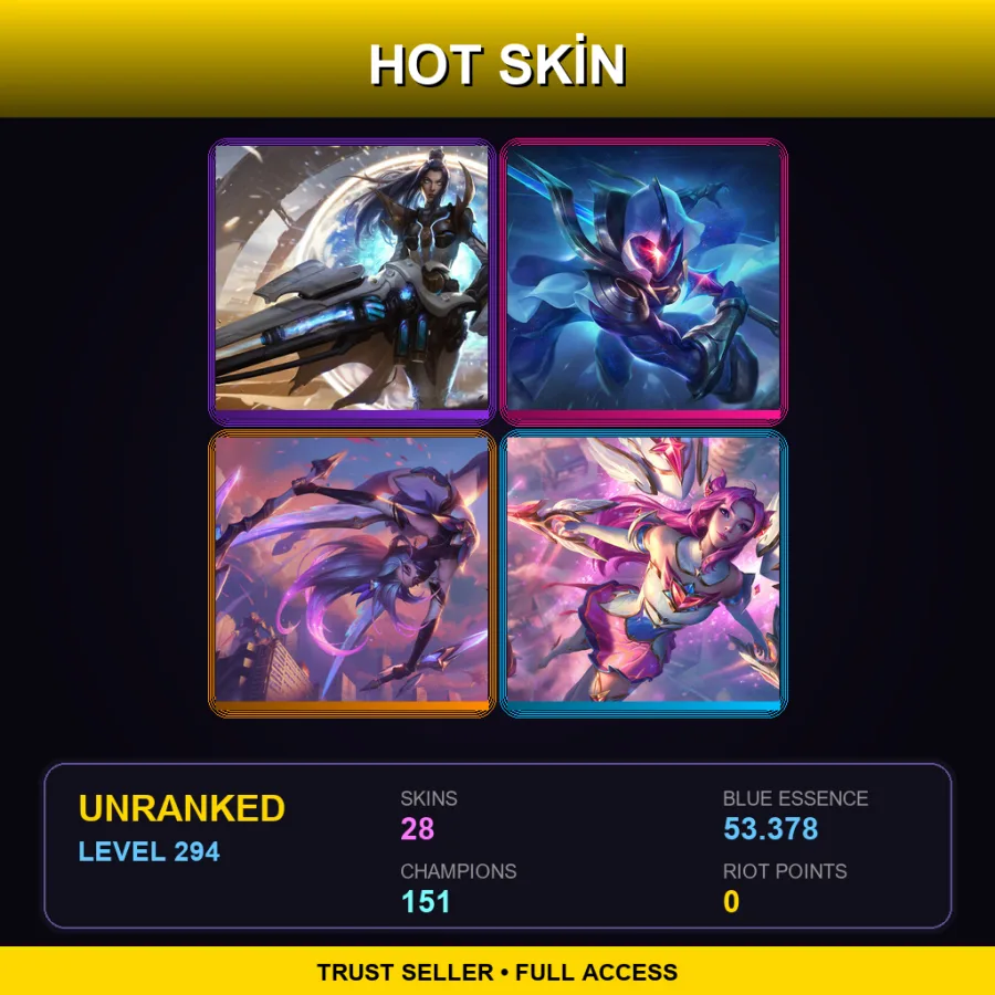 LAN | Lv294 | Unranked | 28 Skin | 151 Champ
