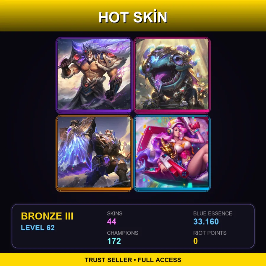 SG | Lv62 | Bronze III | 44 Skin | 172 Champ