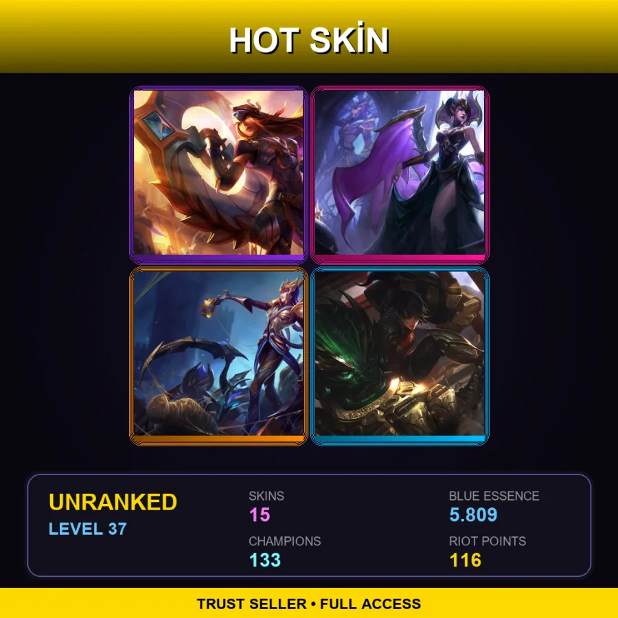 EUW | Victorious Sivir | Victorious Morgana | Victorious Elise | Warring Kingdoms Vi | 15 Skin | 133 Champ | Lv37