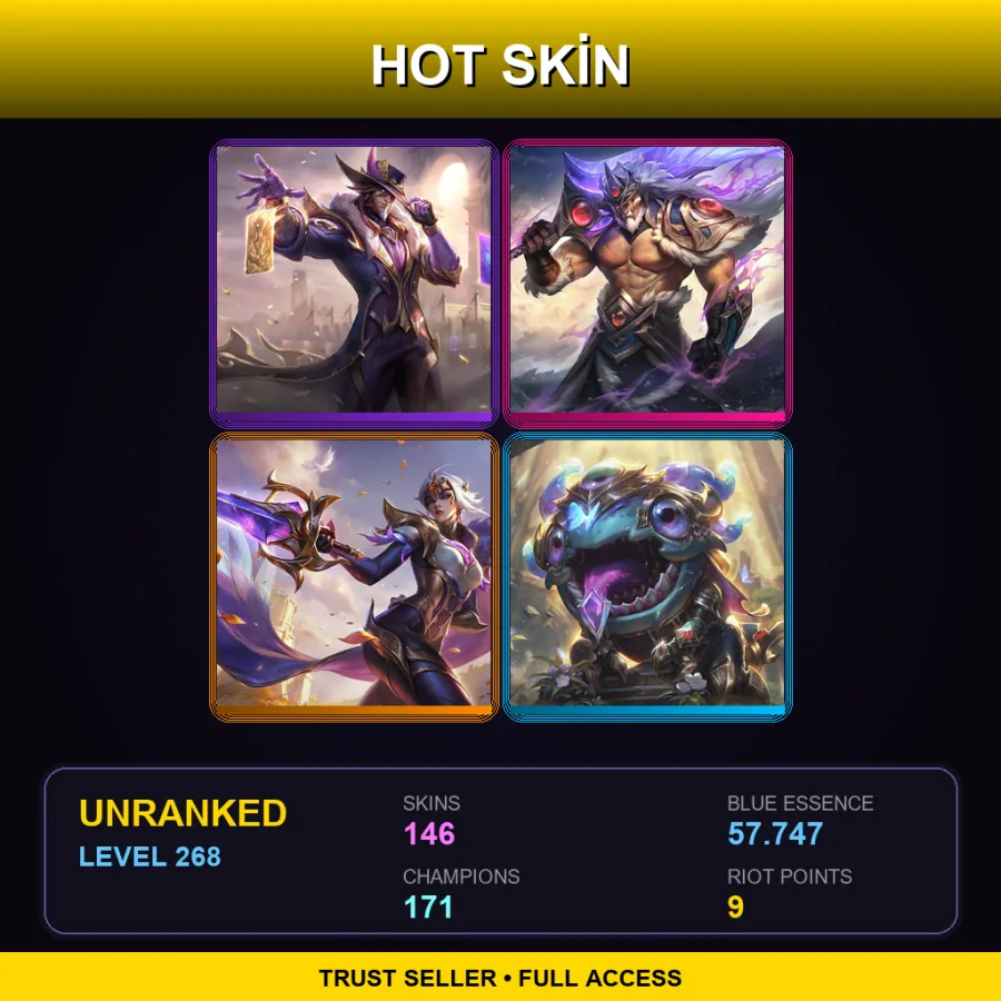 VN | Lv268 | Unranked | 146 Skin | 171 Champ