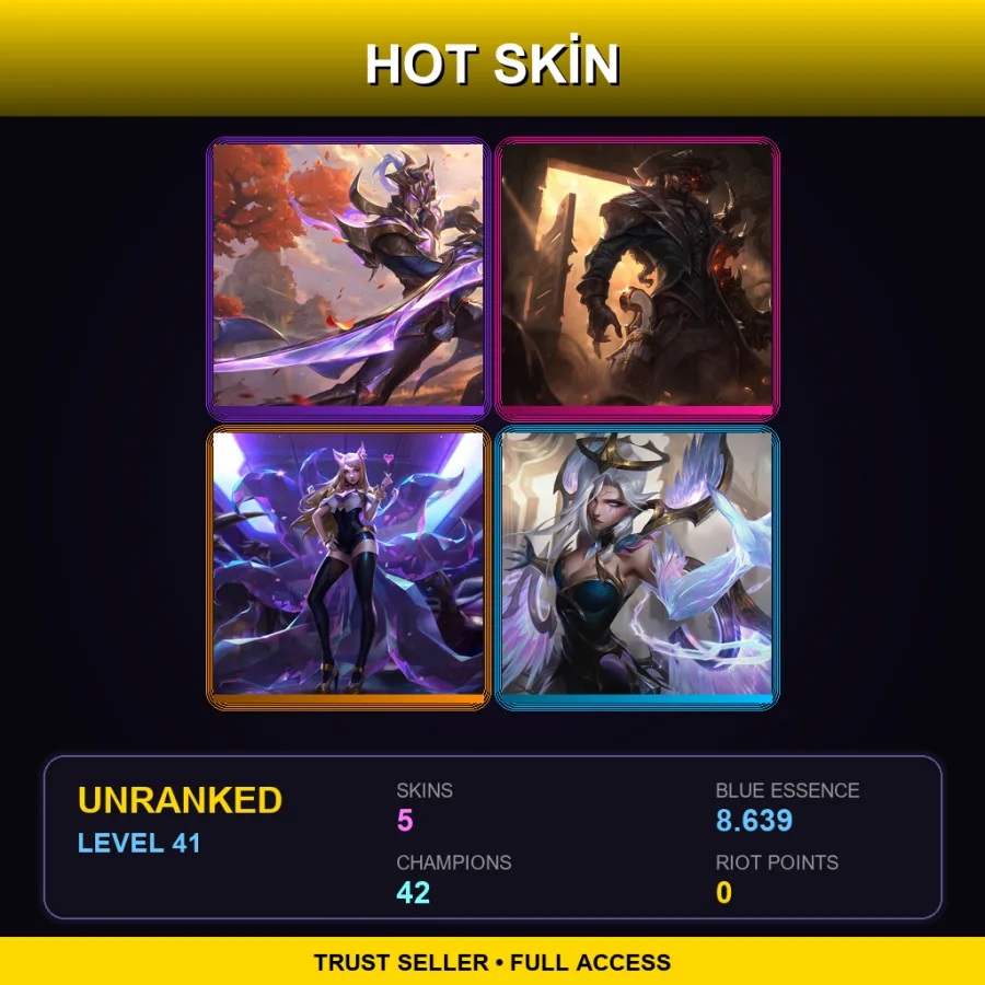 TR | Lv41 | Unranked | 5 Skin | 42 Champ