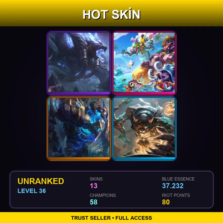 LAS | Lv36 | Unranked | 13 Skin | 58 Champ