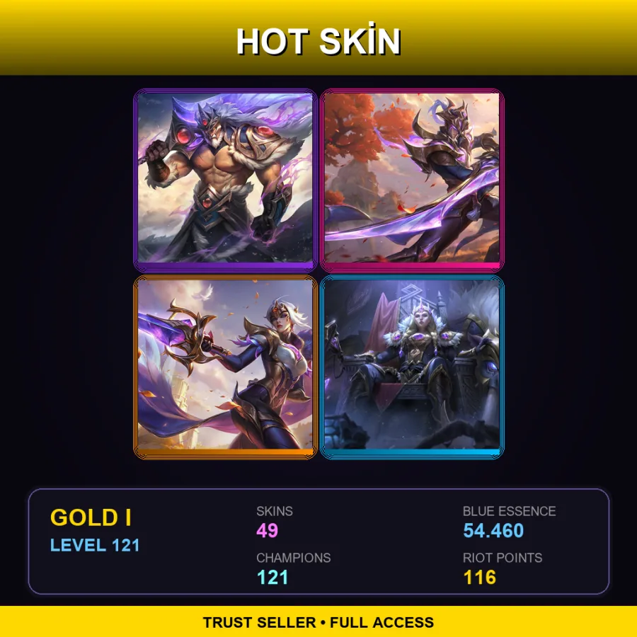 EUW | Lv121 | Gold I | 49 Skin | 121 Champ