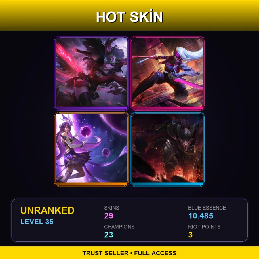 EUW | Lv35 | Unranked | 29 Skin | 23 Champ