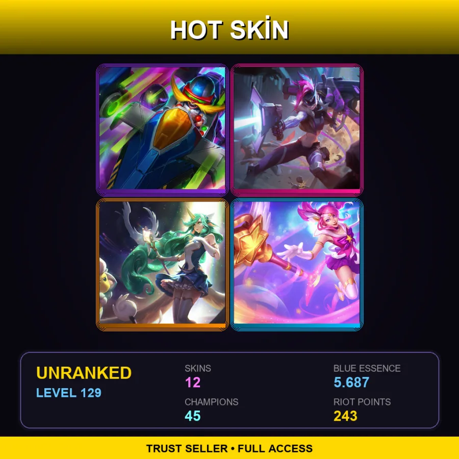 LAN | Lv129 | Unranked | 12 Skin | 45 Champ