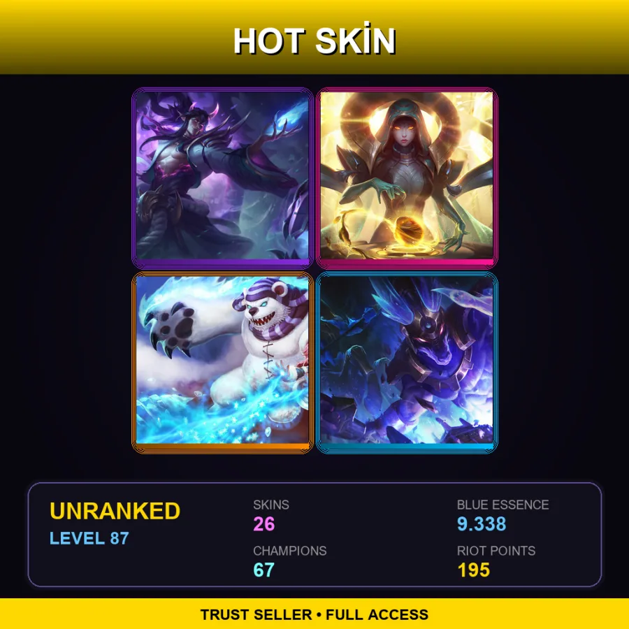 TR | Lv87 | Unranked | 26 Skin | 67 Champ