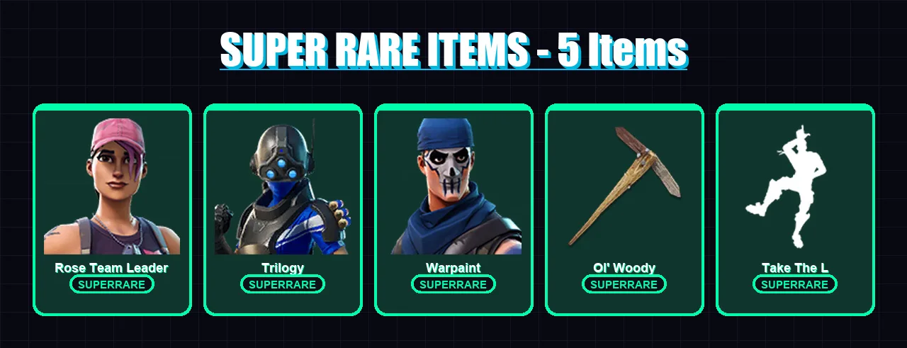 [PC/XBOX] | Rose Team Leader | Trilogy | Warpaint | Mandalorian | Predator | 10 skin | 15 pickaxe | 12 emote | 12 glider | Lv168