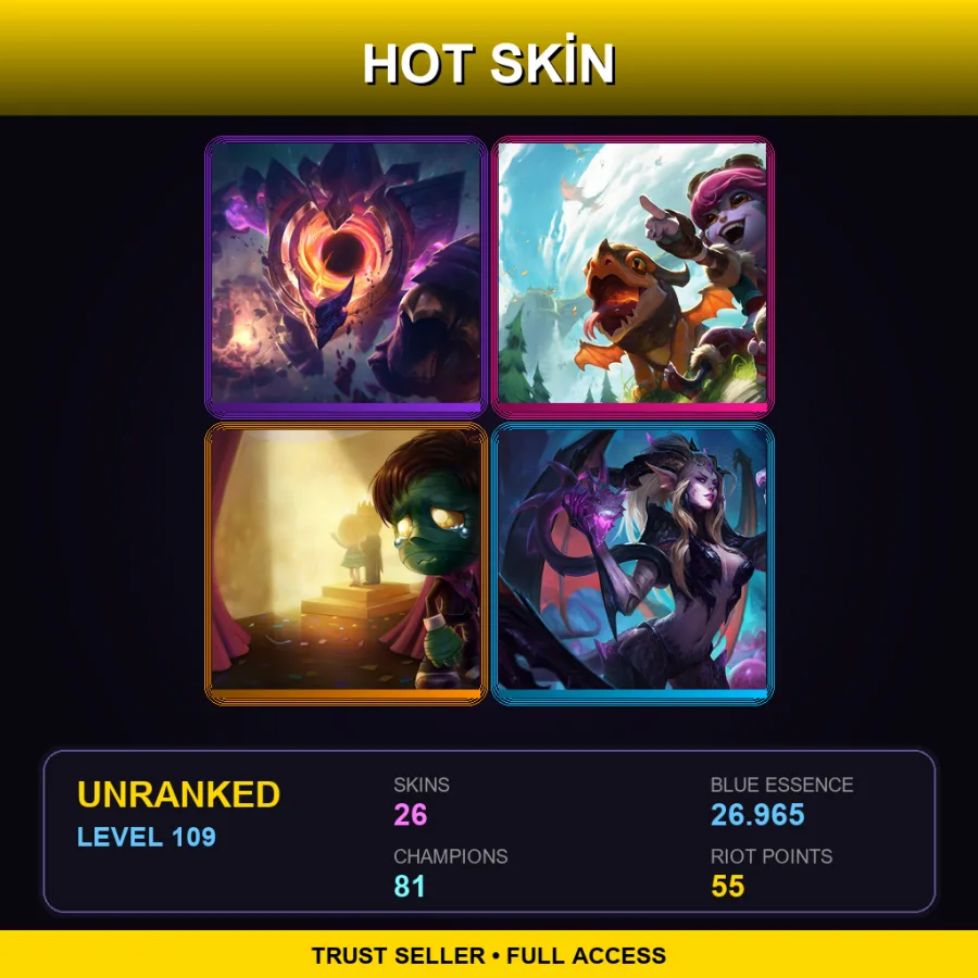 EUW | Lv109 | Unranked | 26 Skin | 81 Champ