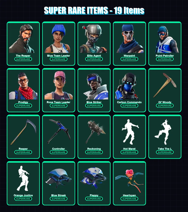 [PS4/PS5/XBOX/PC] | The Reaper | Blue Team Leader | Elite Agent | Warpaint | Point Patroller | 46 skin | 29 pickaxe | 40 emote | 32 glider | Lv446 — Fortnite account