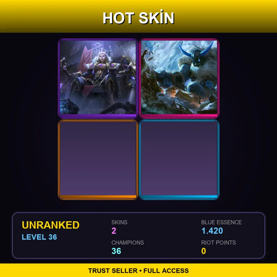 EUNE | Lv36 | Unranked | 2 Skin | 36 Champ — LoL account