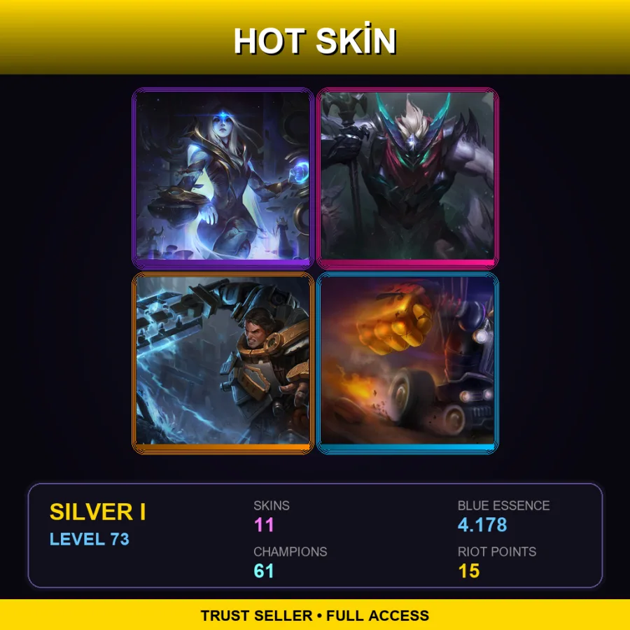 EUW | Lv73 | Silver I | 11 Skin | 61 Champ