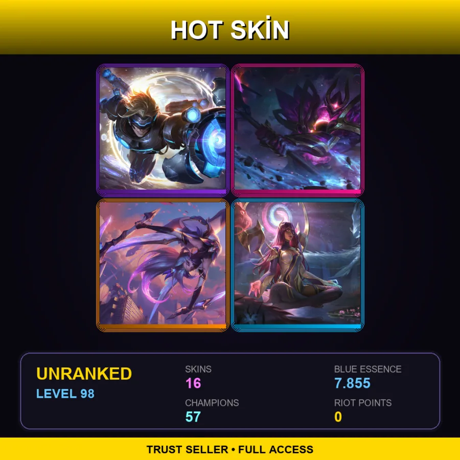 LAS | Lv98 | Unranked | 16 Skin | 57 Champ — Psyops Master Yi