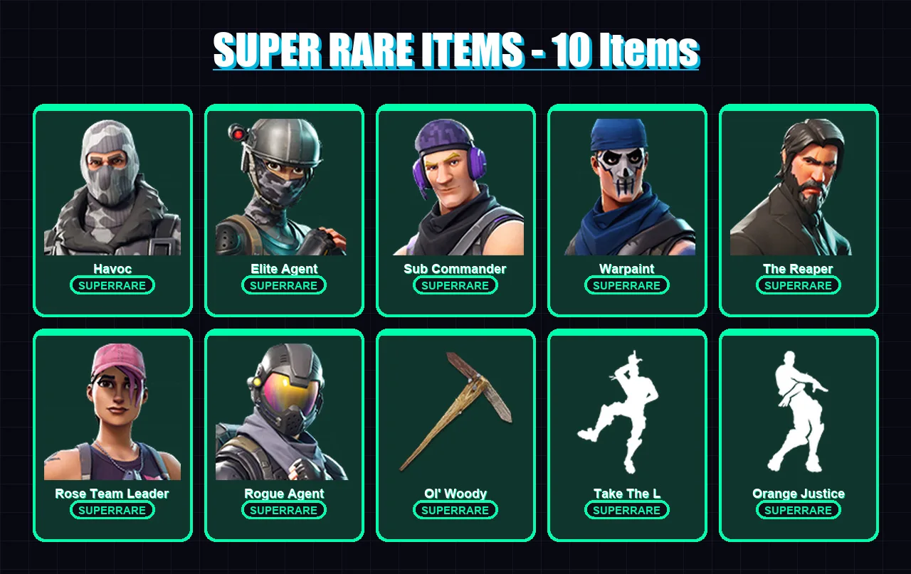 [PS4/PS5/PC] | Havoc | Elite Agent | Sub Commander | Warpaint | The Reaper | 30 skin | 19 pickaxe | 20 emote | 26 glider | Lv285
