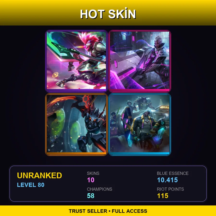 ME | Lv80 | Unranked | 10 Skin | 58 Champ