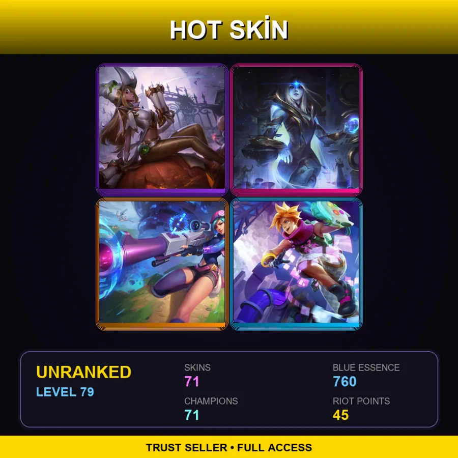 JP | Lv79 | Unranked | 71 Skin | 71 Champ — LoL account