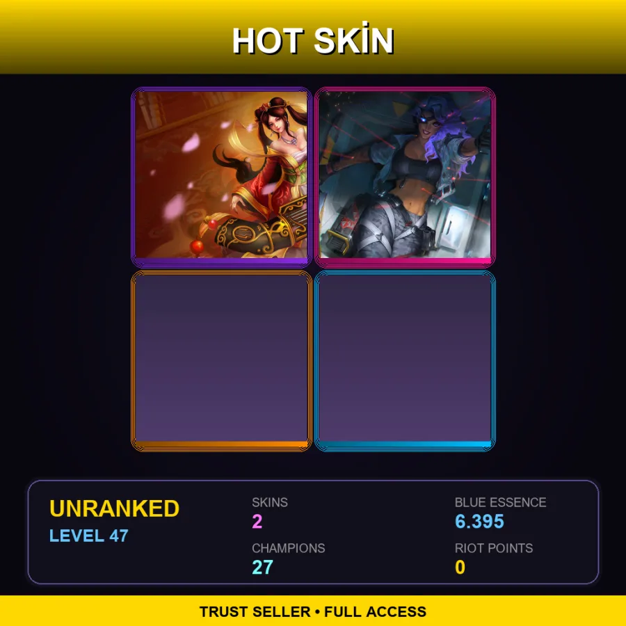 EUNE | Lv47 | Unranked | 2 Skin | 27 Champ — Unranked / Smurf League of Legends