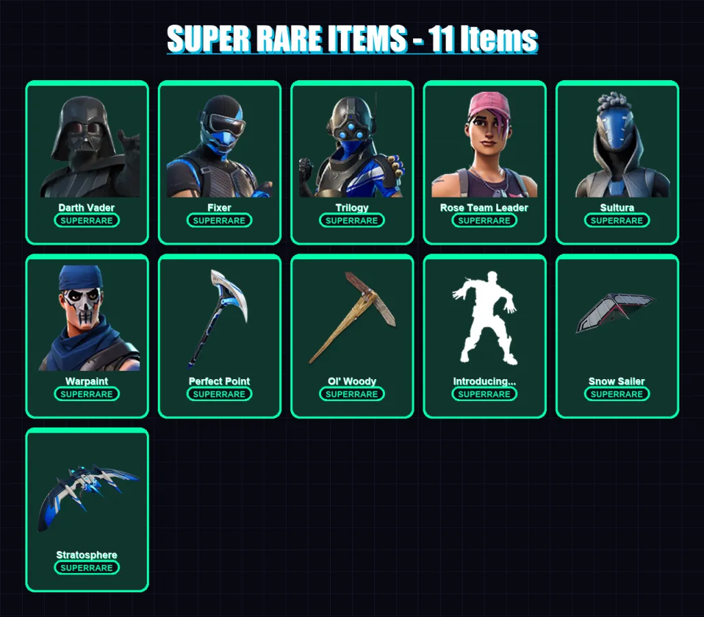 [PC/XBOX] | Darth Vader | Fixer | Trilogy | Rose Team Leader | Sultura | 128 skin | 154 pickaxe | 132 emote | 132 glider | Lv1426