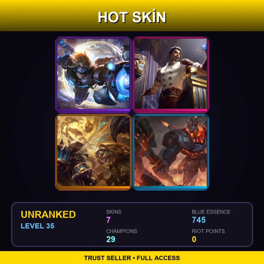 TR | Lv35 | Unranked | 7 Skin | 29 Champ