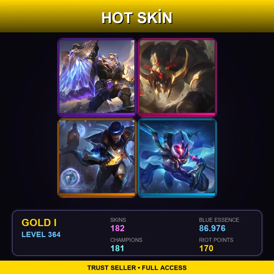 SG | Lv364 | Gold I | 182 Skin | 181 Champ