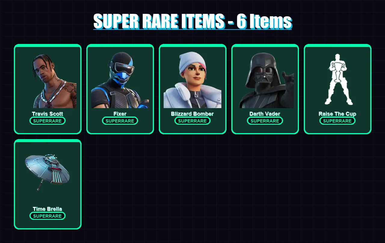 [PC/XBOX] | Travis Scott | Fixer | Blizzard Bomber | Darth Vader | Ruin | 107 skin | 147 pickaxe | 116 emote | 138 glider | Lv2844
