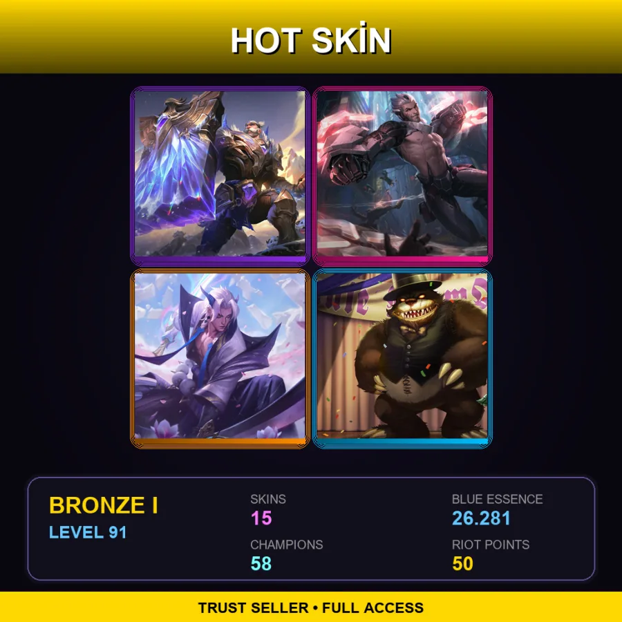 LAS | Lv91 | Bronze I | 15 Skin | 58 Champ