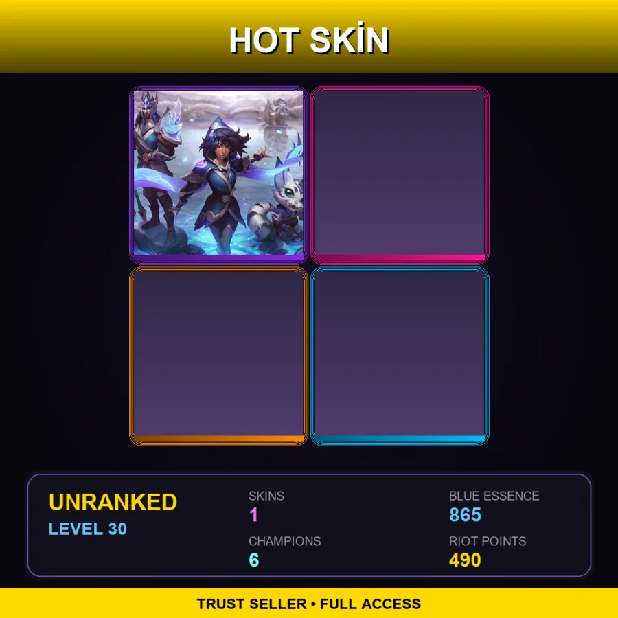 EUW | Lv30 | Unranked | 1 Skin | 6 Champ — LoL account