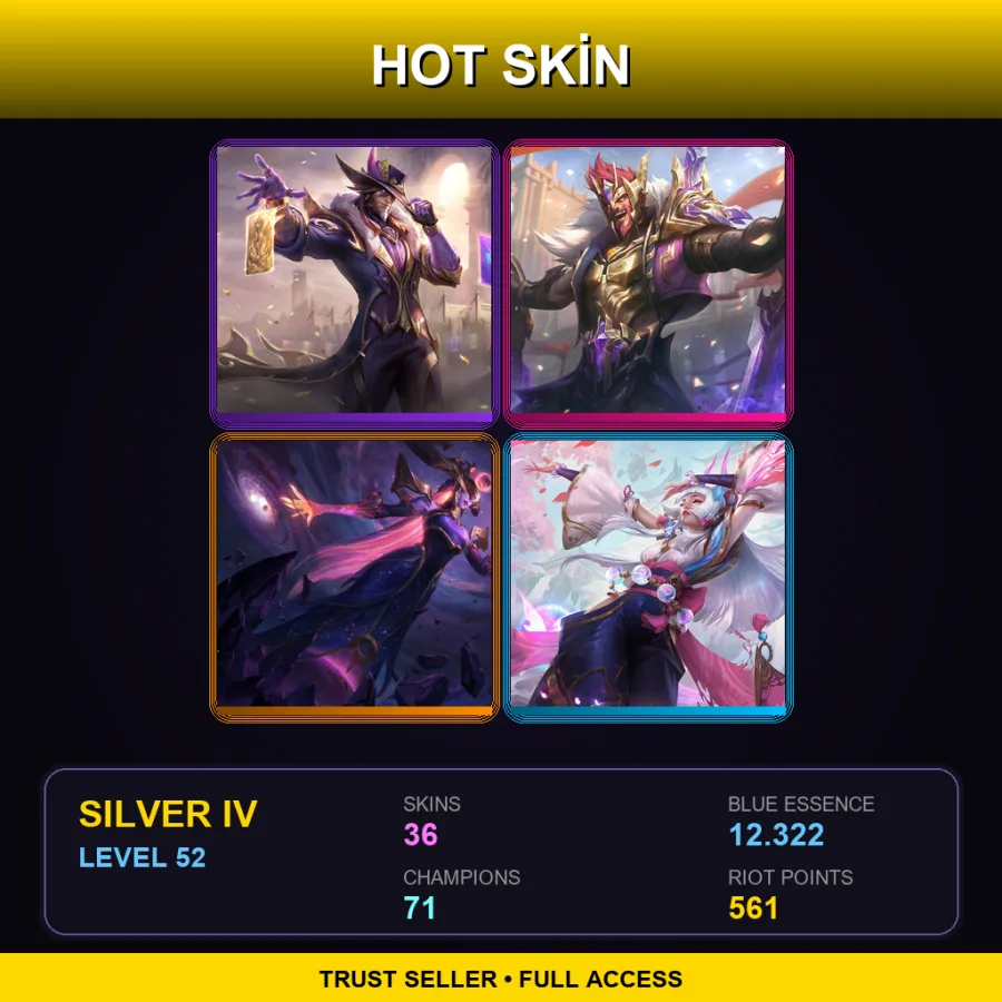 TR | Lv52 | Silver IV | 36 Skin | 71 Champ — LoL account